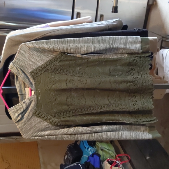 Lace front heathered green trendy hoodie - Picture 1 of 3